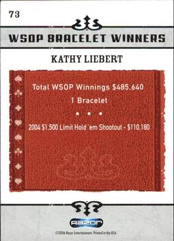 2006 Razor Poker #73 Kathy Liebert Back